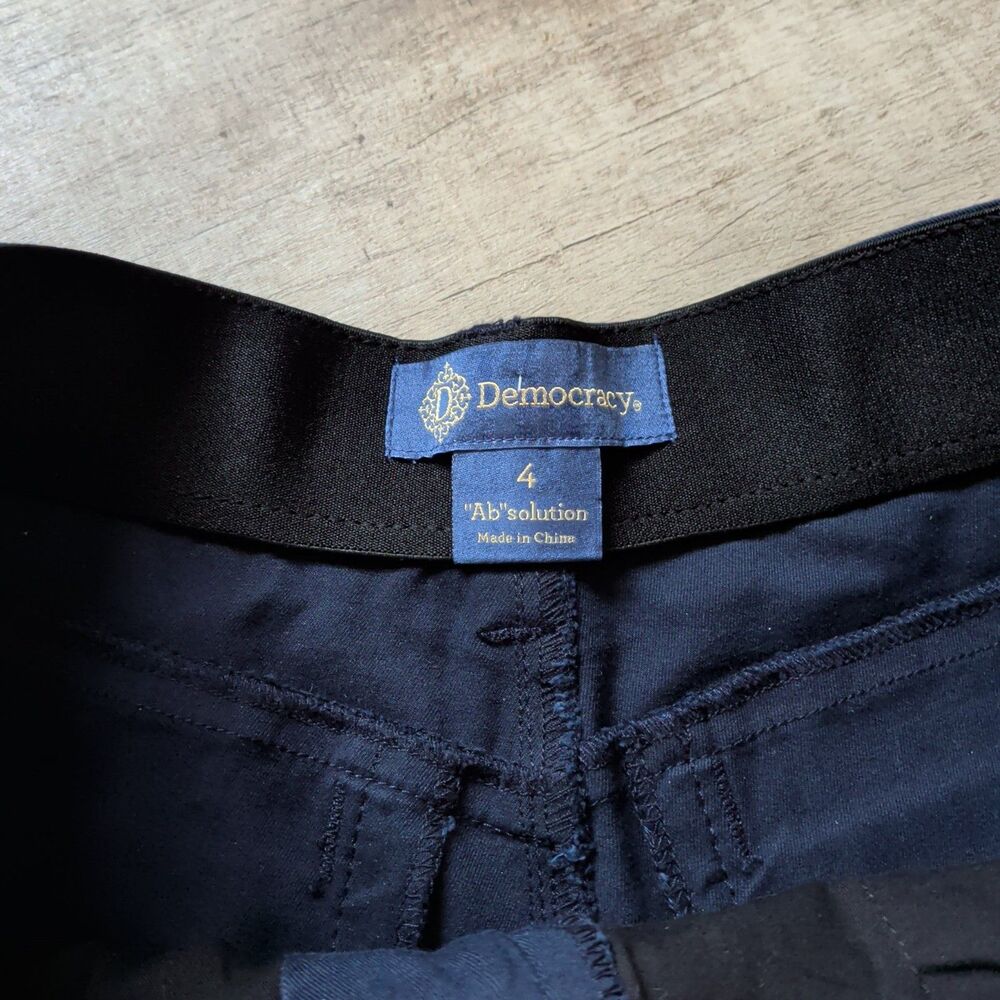 Democracy Ab"solution® Women's Skyrise Colored Trouser Pants Navy Blue Size 4 - Picture 4 of 8